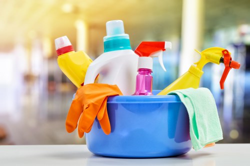 Finished carpet cleaning service with equipment and drying area